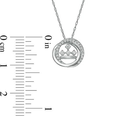 Peoples Private Collection 0.10 CT. T.W. Diamond Circle Swirl Pendant in 10K White Gold