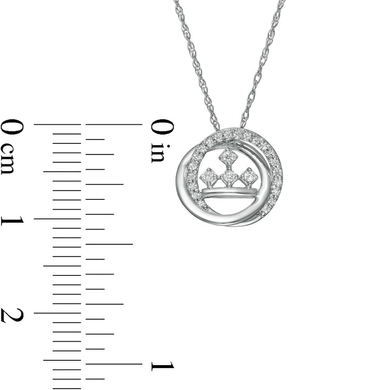 Main Image 3 of Peoples Private Collection 0.10 CT. T.W. Diamond Circle Swirl Pendant in 10K White Gold