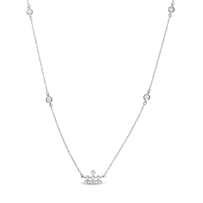 Peoples Private Collection 0.25 CT. T.W. Diamond Station Necklace in 10K White Gold|Peoples Jewellers