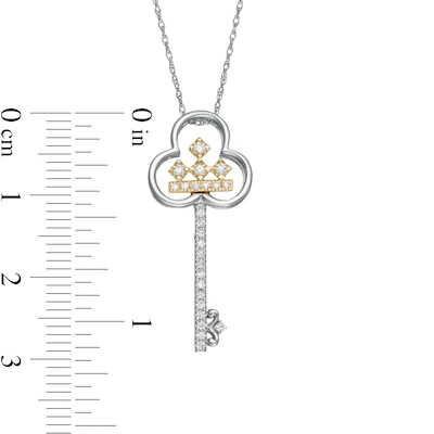 Peoples Private Collection 0.15 CT. T.W. Diamond Key Pendant in 10K Two-Tone Gold