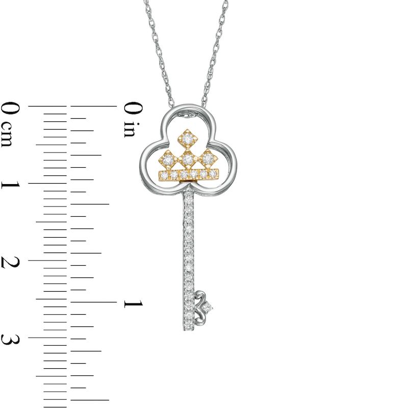 Peoples Private Collection 0.15 CT. T.W. Diamond Key Pendant in 10K Two-Tone Gold