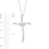 Thumbnail Image 2 of Peoples Private Collection 0.10 CT. T.W. Diamond Curved Cross Pendant in 10K White Gold