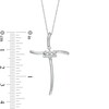 Thumbnail Image 3 of Peoples Private Collection 0.10 CT. T.W. Diamond Curved Cross Pendant in 10K White Gold