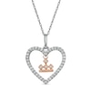 Thumbnail Image 0 of Peoples Private Collection 0.15 CT. T.W. Diamond Heart Pendant in 10K Two-Tone Gold