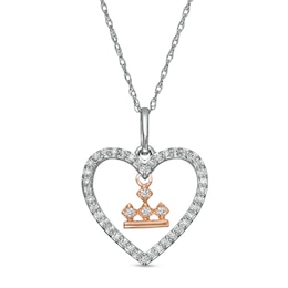 Peoples Private Collection 0.15 CT. T.W. Diamond Heart Pendant in 10K Two-Tone Gold