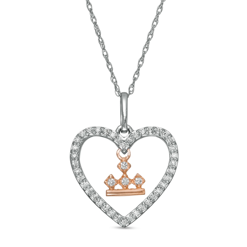 Main Image 1 of Peoples Private Collection 0.15 CT. T.W. Diamond Heart Pendant in 10K Two-Tone Gold