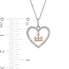 Thumbnail Image 2 of Peoples Private Collection 0.15 CT. T.W. Diamond Heart Pendant in 10K Two-Tone Gold