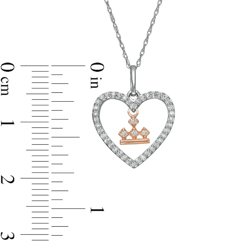 Main Image 3 of Peoples Private Collection 0.15 CT. T.W. Diamond Heart Pendant in 10K Two-Tone Gold