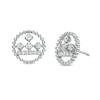 Peoples Private Collection 0.25 CT. T.W. Diamond Beaded Circle Stud Earrings in 10K White Gold