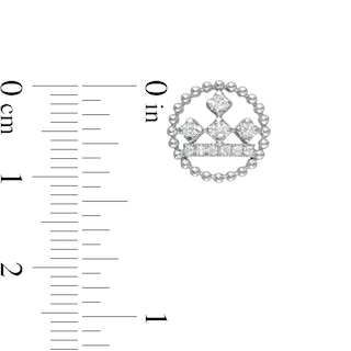 Peoples Private Collection 0.25 CT. T.W. Diamond Beaded Circle Stud Earrings in 10K White Gold
