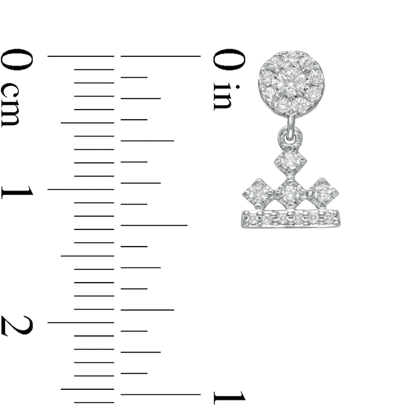 Main Image 3 of Peoples Private Collection 0.33 CT. T.W. Diamond Drop Earrings in 10K White Gold