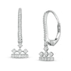 Thumbnail Image 0 of Peoples Private Collection 0.20 CT. T.W. Diamond Crown Drop Earrings in 10K White Gold