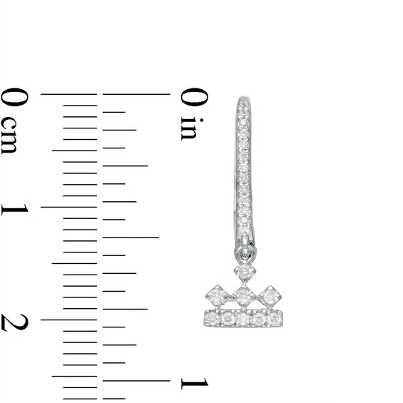 Peoples Private Collection 0.20 CT. T.W. Diamond Crown Drop Earrings in 10K White Gold