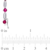Baguette Lab-Created White Sapphire and Ruby Alternating Bracelet in Sterling Silver - 7.25"