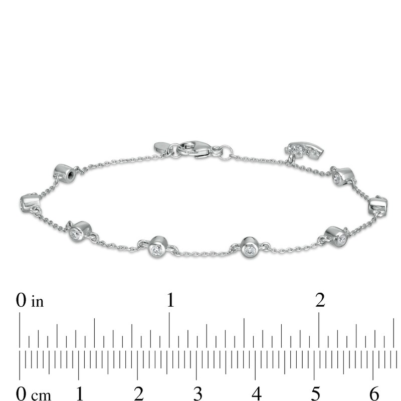 Main Image 4 of Peoples Private Collection 0.25 CT. T.W. Diamond Bracelet in 10K White Gold - 7.25"