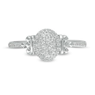 Peoples Private Collection 0.20 CT. T.W. Composite Diamond Oval-Shaped Frame Ring in 10K White Gold