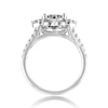 Thumbnail Image 1 of 1.50 CT. T.W. Multi-Diamond Floral Frame Split Shank Engagement Ring in 14K White Gold