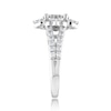 1.50 CT. T.W. Multi-Diamond Floral Frame Split Shank Engagement Ring in 14K White Gold