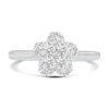 Thumbnail Image 4 of 0.50 CT. T.W. Multi-Diamond Flower Ring in 14K White Gold