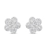 Thumbnail Image 1 of 0.50 CT. T.W. Multi-Diamond Flower Stud Earrings in 14K White Gold