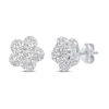 Thumbnail Image 2 of 0.50 CT. T.W. Multi-Diamond Flower Stud Earrings in 14K White Gold