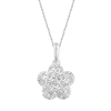 Thumbnail Image 1 of 0.50 CT. T.W. Multi-Diamond Flower Pendant in 14K White Gold