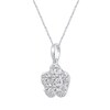 Thumbnail Image 2 of 0.50 CT. T.W. Multi-Diamond Flower Pendant in 14K White Gold