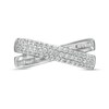 Thumbnail Image 3 of 0.45 CT. T.W. Baguette and Round Diamond Crossover Anniversary Band in 10K White Gold