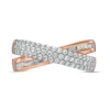 Thumbnail Image 3 of 0.45 CT. T.W. Baguette and Round Diamond Crossover Anniversary Band in 10K Rose Gold
