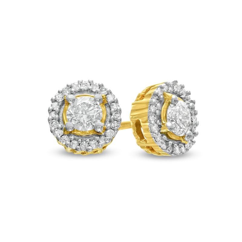 Main Image 1 of 0.37 CT. T.W. Diamond Frame Stud Earrings in 10K Gold