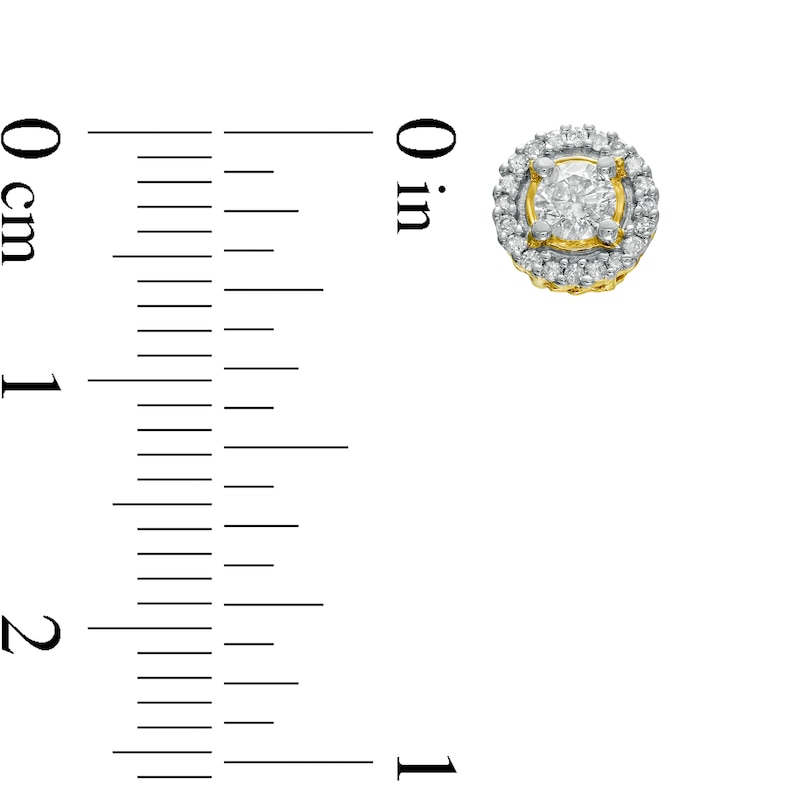 Main Image 3 of 0.37 CT. T.W. Diamond Frame Stud Earrings in 10K Gold