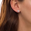 Thumbnail Image 1 of 0.37 CT. T.W. Diamond Frame Stud Earrings in 10K White Gold