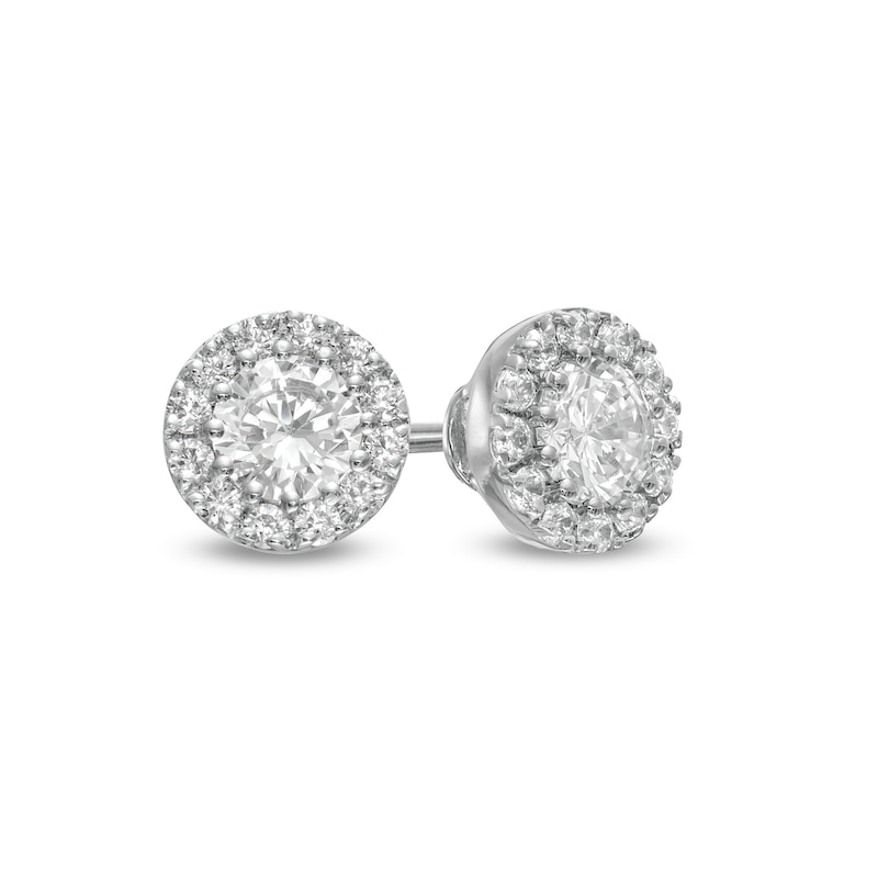 0.37 CT. T.W. Diamond Frame Stud Earrings in 10K White Gold
