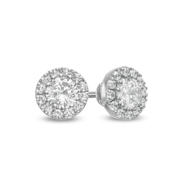 0.37 CT. T.W. Diamond Frame Stud Earrings in 10K White Gold|Peoples Jewellers