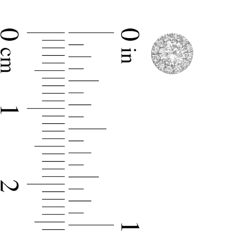 Main Image 3 of 0.37 CT. T.W. Diamond Frame Stud Earrings in 10K White Gold