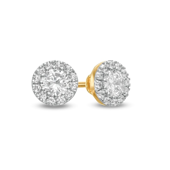 0.37 CT. T.W. Diamond Frame Stud Earrings in 10K Gold