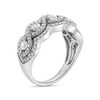 Thumbnail Image 2 of 0.95 CT. T.W. Diamond Five Stone Twist Scallop Edge Ring in 10K White Gold