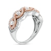 Thumbnail Image 2 of 0.95 CT. T.W. Diamond Five Stone Twist Scallop Edge Ring in 10K Two-Tone Gold