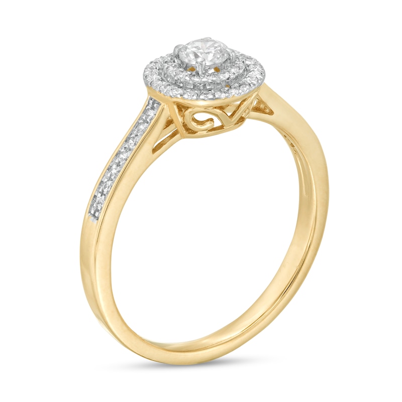 0.29 CT. T.W. Diamond Double Frame Engagement Ring in 10K Gold