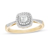 Thumbnail Image 0 of 0.29 CT. T.W. Diamond Double Cushion Frame Engagement Ring in 10K Gold
