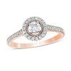 Thumbnail Image 1 of 0.29 CT. T.W. Diamond Frame Vintage-Style Engagement Ring in 10K Rose Gold