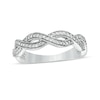 Thumbnail Image 0 of 0.04 CT. T.W. Diamond Vintage-Style Twist Shank Anniversary Band in Sterling Silver
