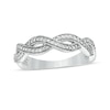 Thumbnail Image 1 of 0.04 CT. T.W. Diamond Vintage-Style Twist Shank Anniversary Band in Sterling Silver