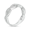 Thumbnail Image 2 of 0.04 CT. T.W. Diamond Vintage-Style Twist Shank Anniversary Band in Sterling Silver