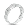 Thumbnail Image 3 of 0.04 CT. T.W. Diamond Vintage-Style Twist Shank Anniversary Band in Sterling Silver