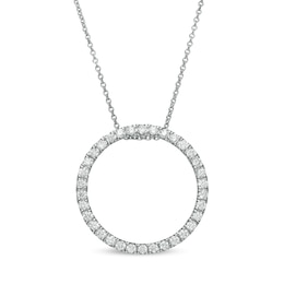 0.50 CT. T.W. Certified Lab-Grown Diamond Circle Pendant in 14K White Gold (F/SI2)
