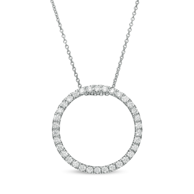 Main Image 1 of 0.50 CT. T.W. Certified Lab-Grown Diamond Circle Pendant in 14K White Gold (F/SI2)