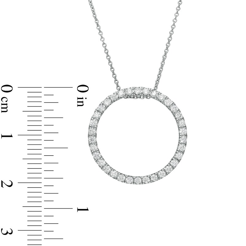 Main Image 3 of 0.50 CT. T.W. Certified Lab-Grown Diamond Circle Pendant in 14K White Gold (F/SI2)