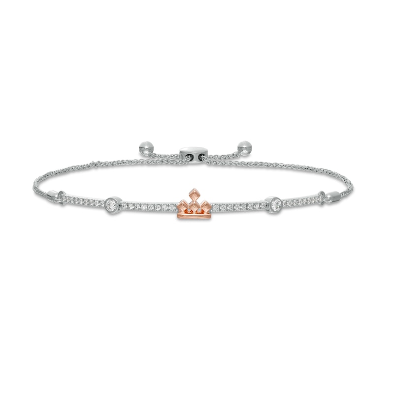 Main Image 1 of Peoples Private Collection 0.50 CT. T.W. Diamond Crown Bolo Bracelet in 10K Two-Tone Gold - 9.5"