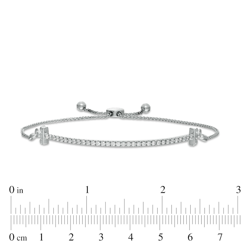 Peoples Private Collection 0.50 CT. T.W. Diamond Crown Collar Bolo Bracelet in 10K White Gold - 9.5"